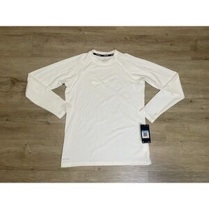 NWT Nike Swim Women's Sz M White Long Sleeve Rashguard Shirt UPF 40+ NESSA421